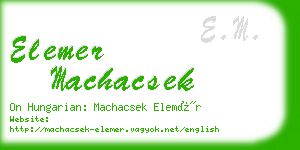 elemer machacsek business card